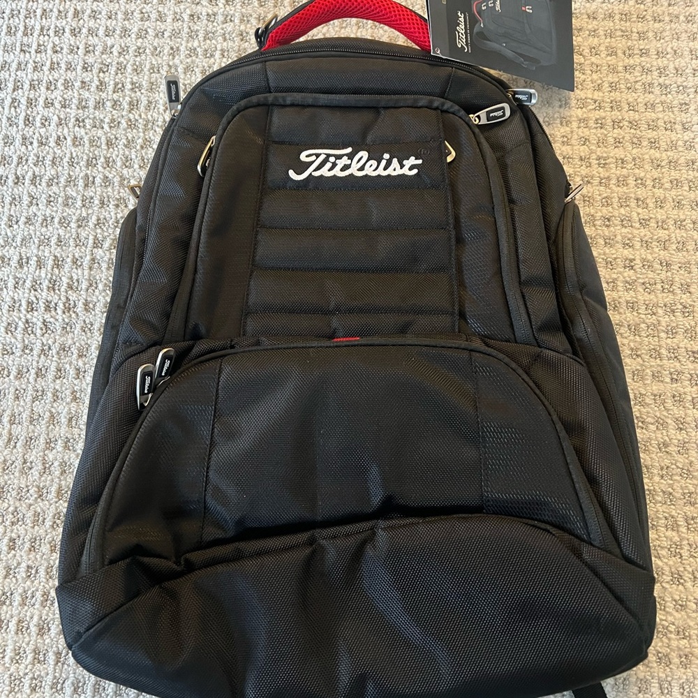 Titleist Black and Red Men's Backpack NEW with tags Hard to find
